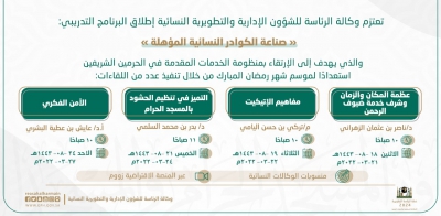 أول مبادرات الموسم المبارك &quot;صناعة الكوادر النسائية المؤهلة لموسم رمضان لعام 1443هـ&quot;